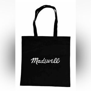 Madewell Bien Fait Reusable Cotton Canvas Black & White Shoulder Tote Bag